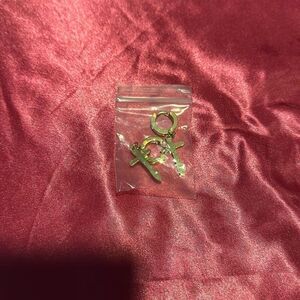 New gold cross hoop earrings